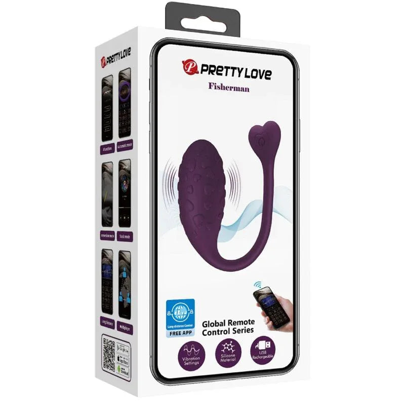 Pretty Love – Fisherman Oeuf Vibrant Contrôlé Par Application Lila