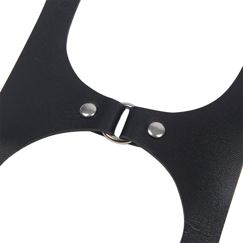 SUBBLIME - ARNÉS COMPLETO CON HEBILLAS DE CUERO NEGRO TALLA ÚNICA