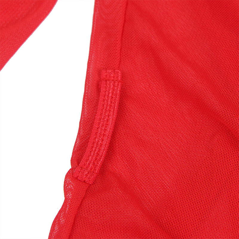 SUBBLIME - VESTIDO DE TELA TRANSPARENTE CON DETALLE DE ENCAJE ROJO L/XL
