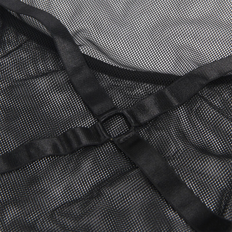 SUBBLIME - TRANSPARENT VESTIDO CUELLO HALTER NEGRO S/M