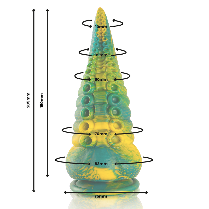 ÉPICO - DILDO CETUS CON TENTÁCULOS VERDES GRANDES
