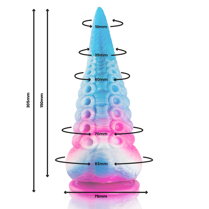 ÉPICO - DILDO DE TENTÁCULOS AZULES GRANDES DE PHORCYS