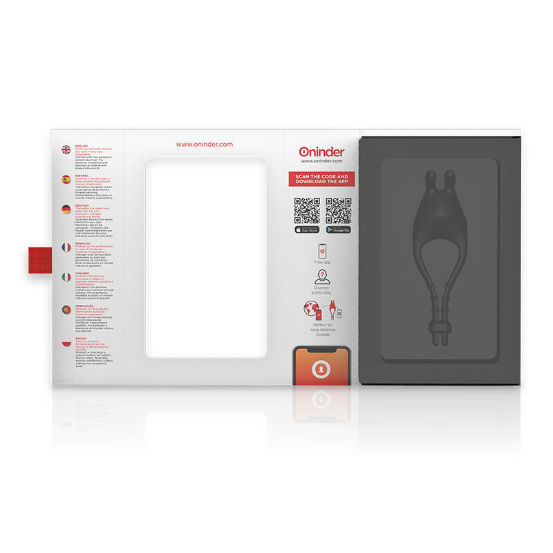 ONINDER - PAMPA ANILLO VIBRADOR RECARGABLE AJUSTABLE CON ESTIMULADOR DE CLÍTORIS DE 10 VELOCIDADES - APP GRATUITA