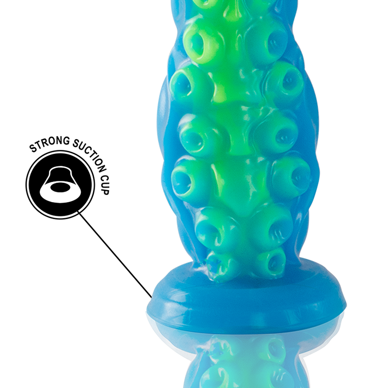 ÉPICO - SCYLLA DILDO PEQUEÑO FLUORESCENTE CON TENTÁCULOS FINOS