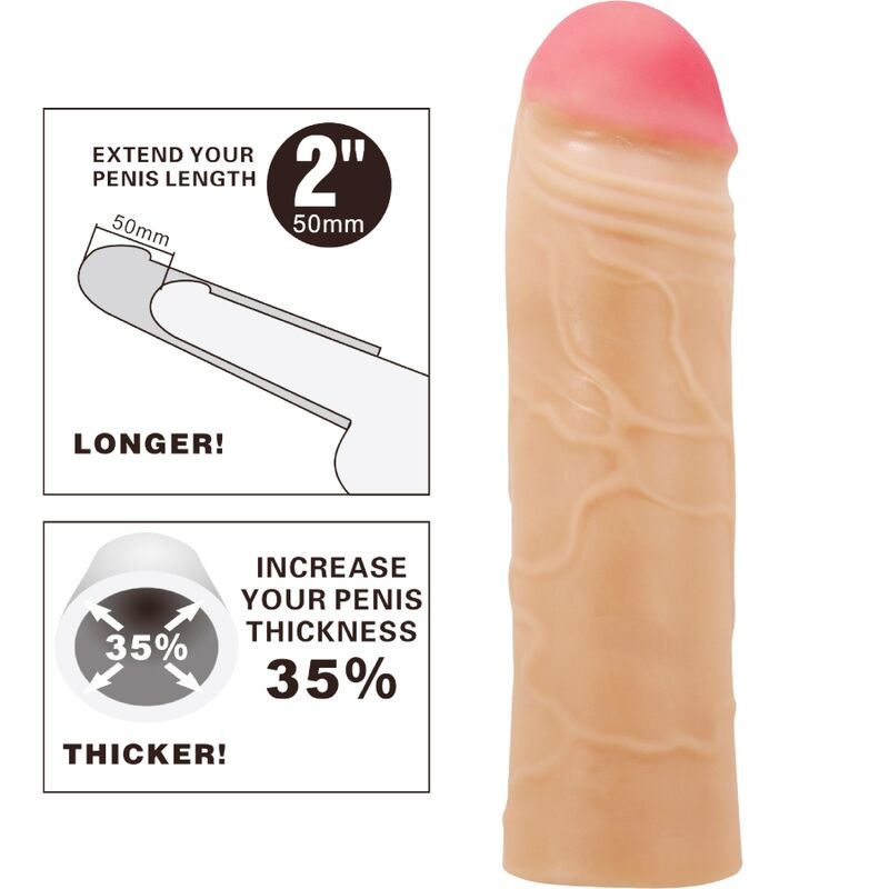 PRETTY LOVE - CADENA EXTENSORA DE PENE CUBIERTA CARNE