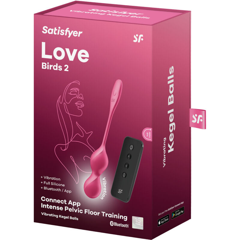 SATISFYER - LOVE BIRDS 2 VIBRATING KEGEL BALLS + FREE APPLICATION