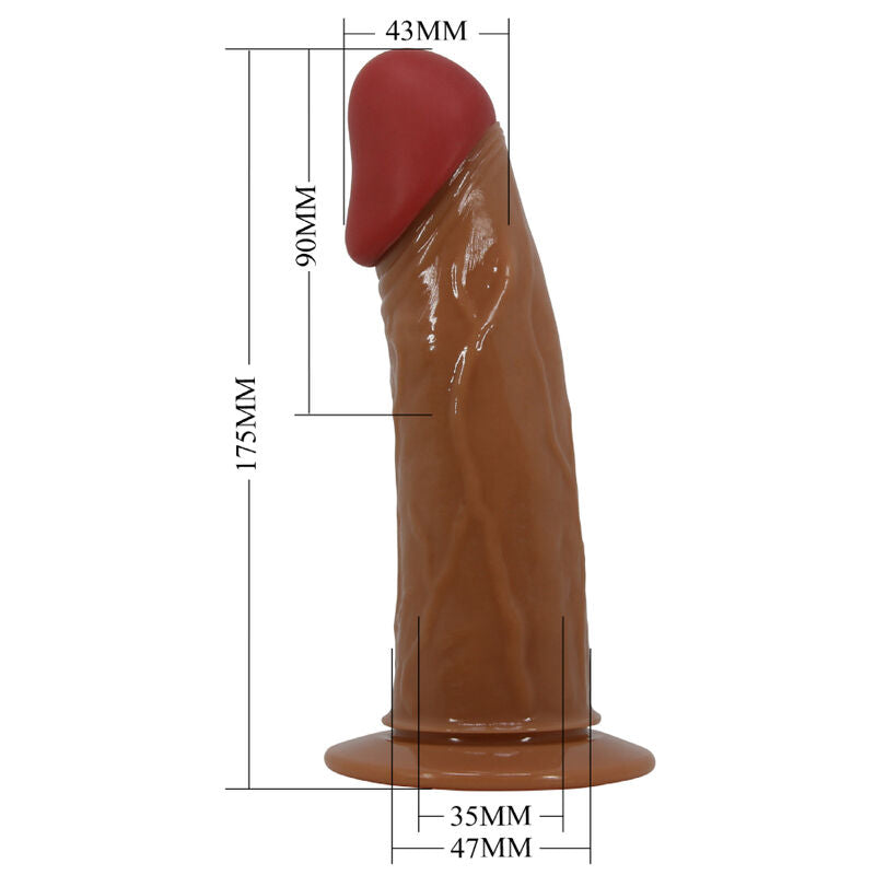 PRETTY LOVE - STARKS SLIP HARNAIS DILDO VIBRANT MULTI-VITESSES 17.5 CM BROWN CLAIR