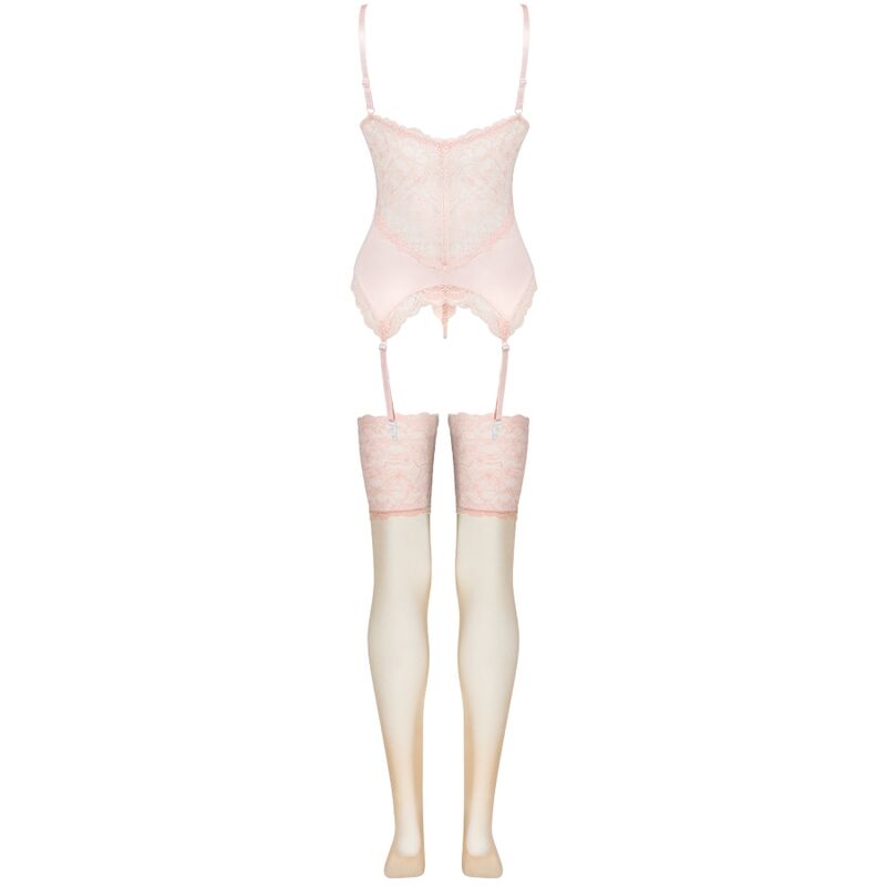 LIVCO CORSETTI FASHION - CONJUNTO DE CORSÉ + BRAGUITAS + MEDIAS PERSINNE PEACH