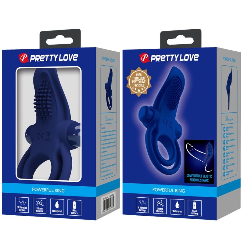 PRETTY LOVE - ANILLO DOBLE BRONSON CON VIBRACIÓN AZUL