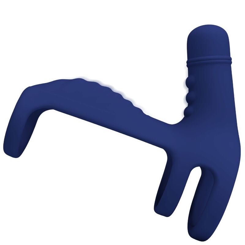 PRETTY LOVE - ANILLO VIBRADOR ELISH CON EXTENSIÓN AZUL