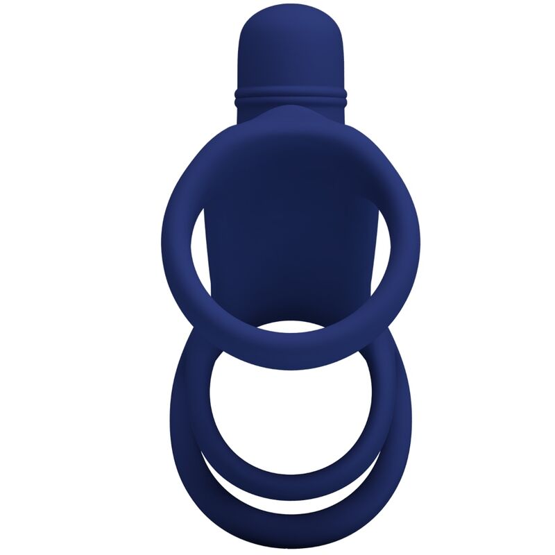 PRETTY LOVE - ANILLO VIBRADOR ELISH CON EXTENSIÓN AZUL