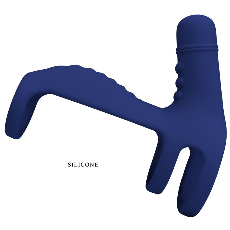 PRETTY LOVE - ANILLO VIBRADOR ELISH CON EXTENSIÓN AZUL