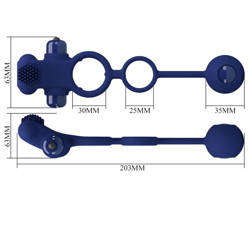 PRETTY LOVE - ANILLO VIBRADOR DOBLE REMINGTON CON TAPÓN AZUL