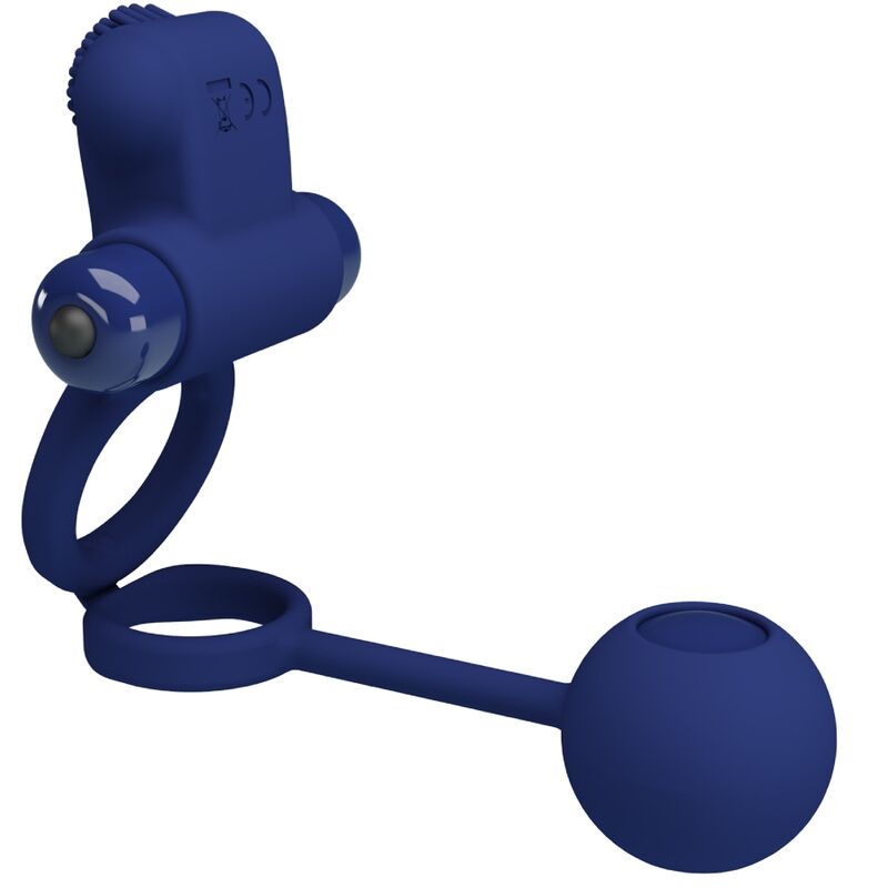 PRETTY LOVE - ANILLO VIBRADOR DOBLE REMINGTON CON TAPÓN AZUL