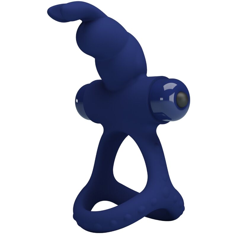 PRETTY LOVE - ANILLO VIBRADOR DOBLE LUCHITO CONEJO AZUL