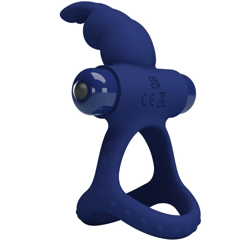 PRETTY LOVE - ANILLO VIBRADOR DOBLE LUCHITO CONEJO AZUL