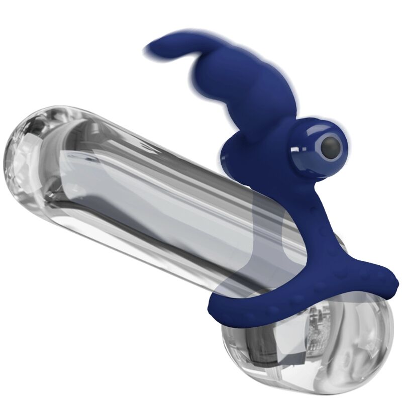 PRETTY LOVE - ANILLO VIBRADOR DOBLE LUCHITO CONEJO AZUL