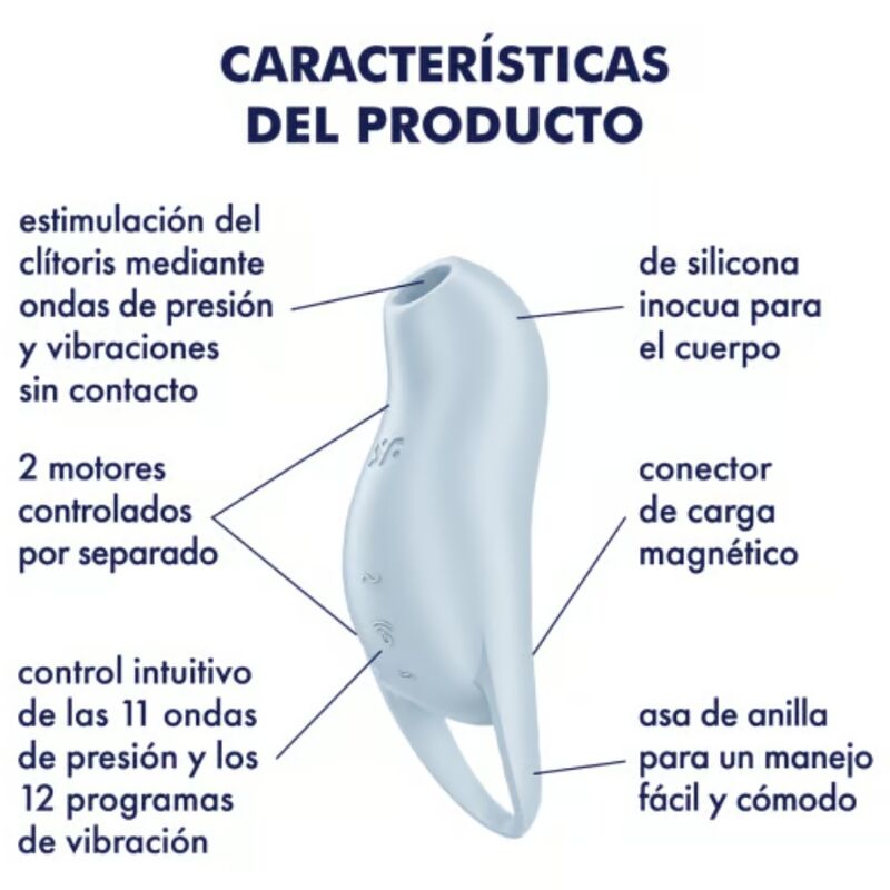 SATISFYER - POCKET PRO 1 CLITORIS STIMULATEUR BLEU CLAIR