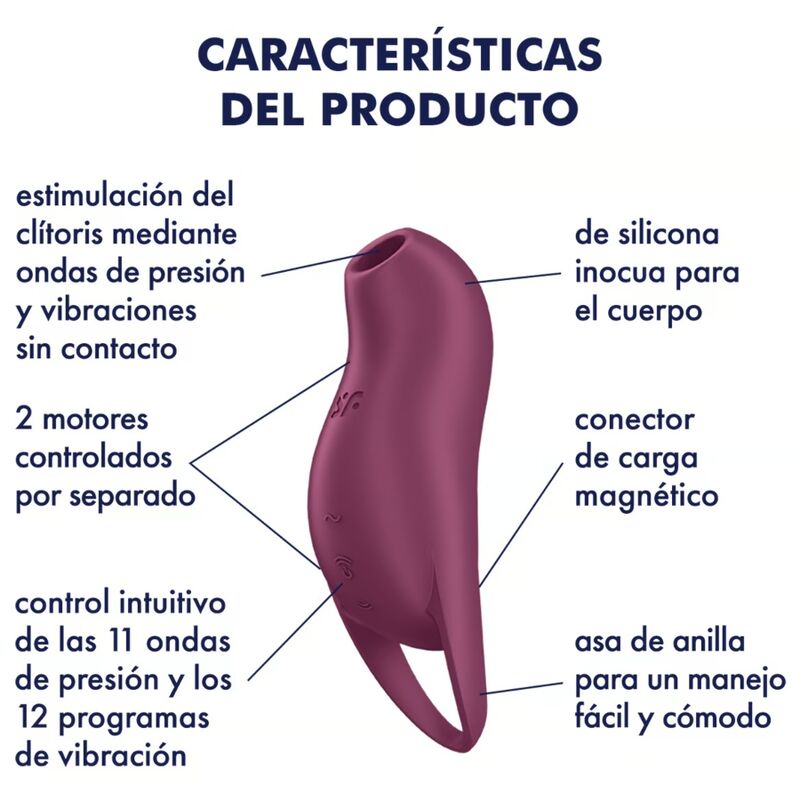 SATISFYER - POCKET PRO 1 CLITORIS STIMULATEUR GRENAT