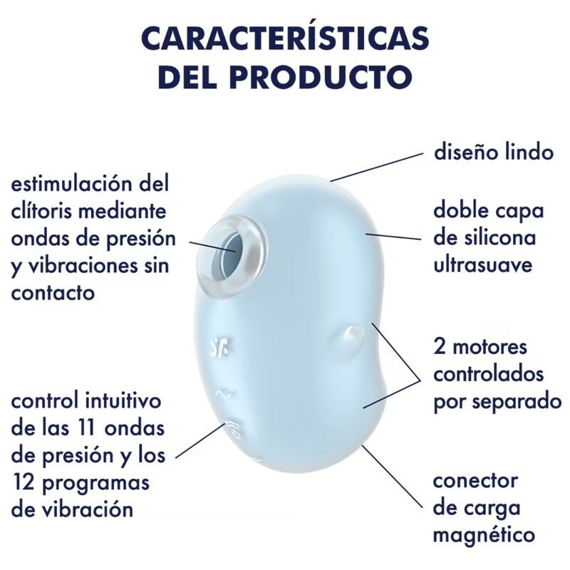 SATISFYER - VIBRADOR CUTIE GHOST POSER AZUL CLARO