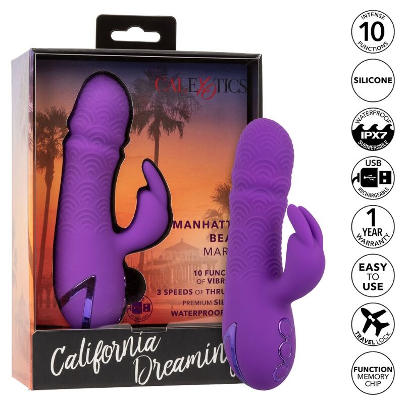 CALEXOTICS - VIBRADOR MANHATTAN BEACH MARVEL PURPLE RABBIT DE CALIFORNIA DREAMING