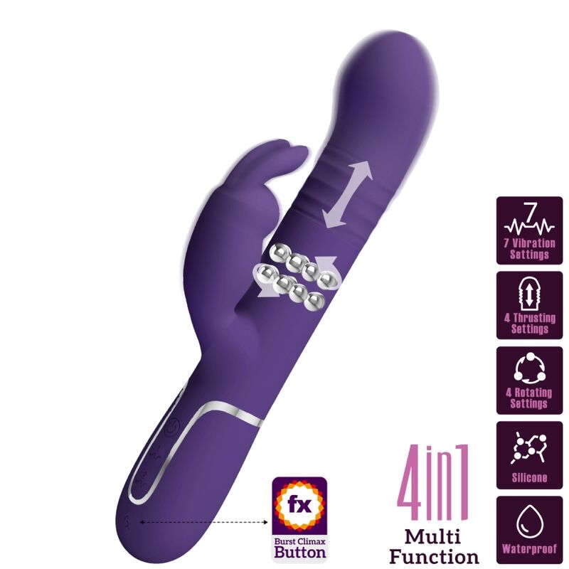 PRETTY LOVE - COALE VIBRADOR CONEJO 4 EN 1 MORADO