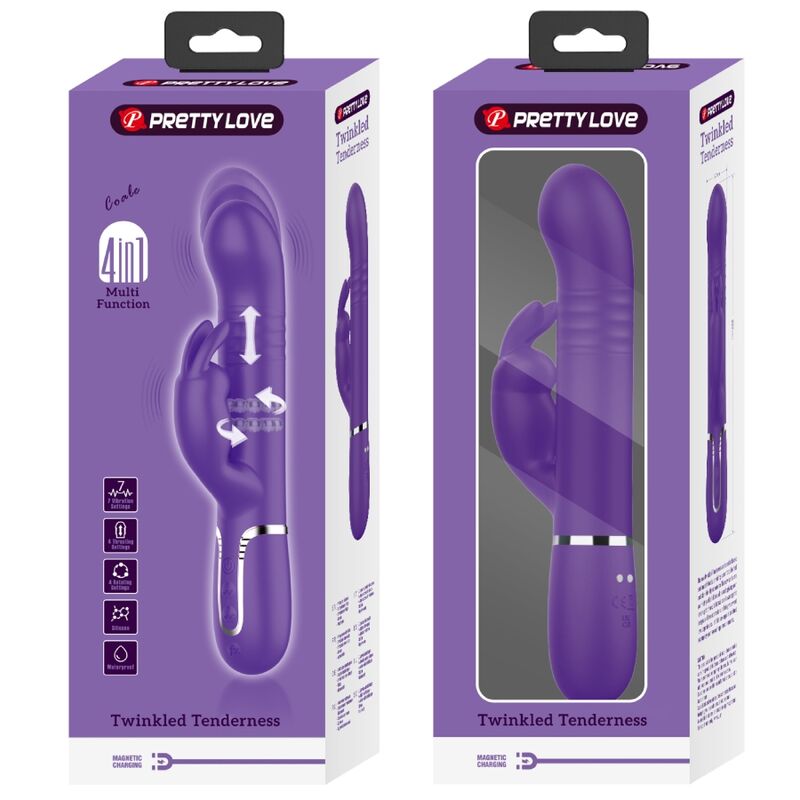 PRETTY LOVE - COALE VIBRADOR CONEJO 4 EN 1 MORADO