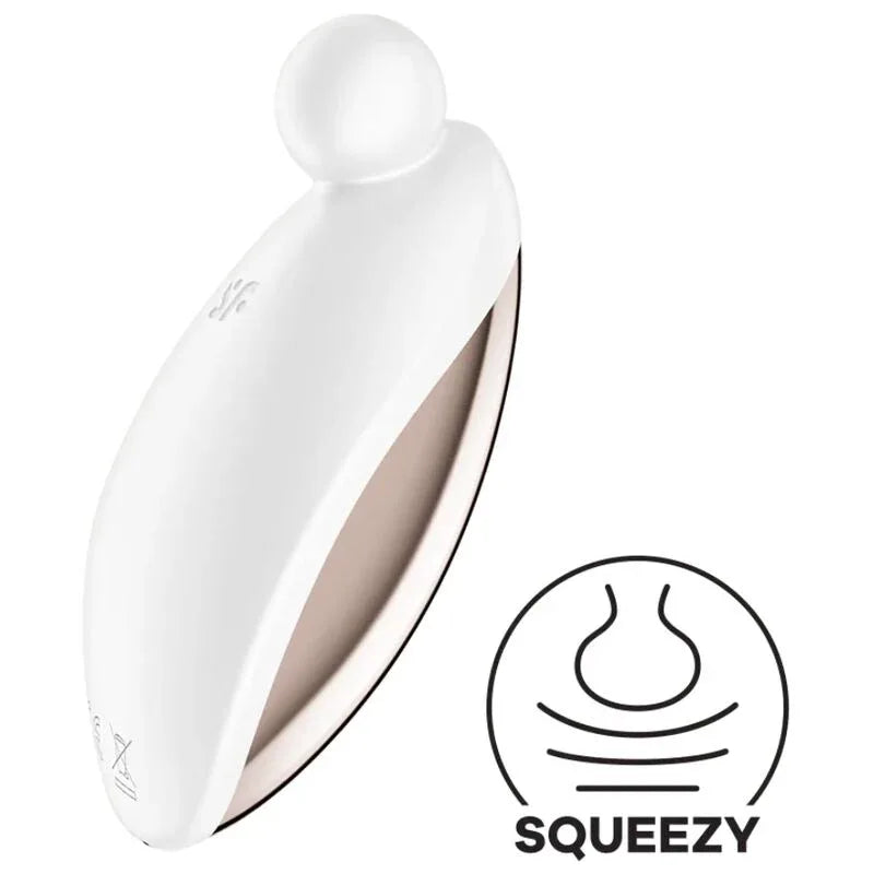 Satisfyer Spot On 2 blanc incliné avec pictogramme Squeezy