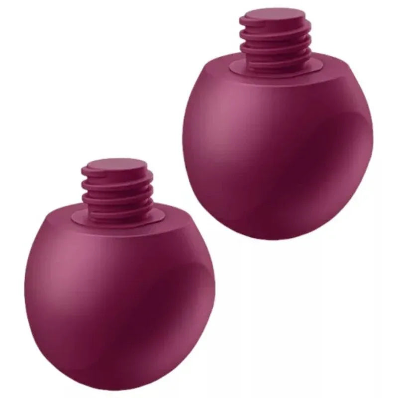 Deux têtes arrondies bordeaux à visser du Satisfyer Love Birds Vary