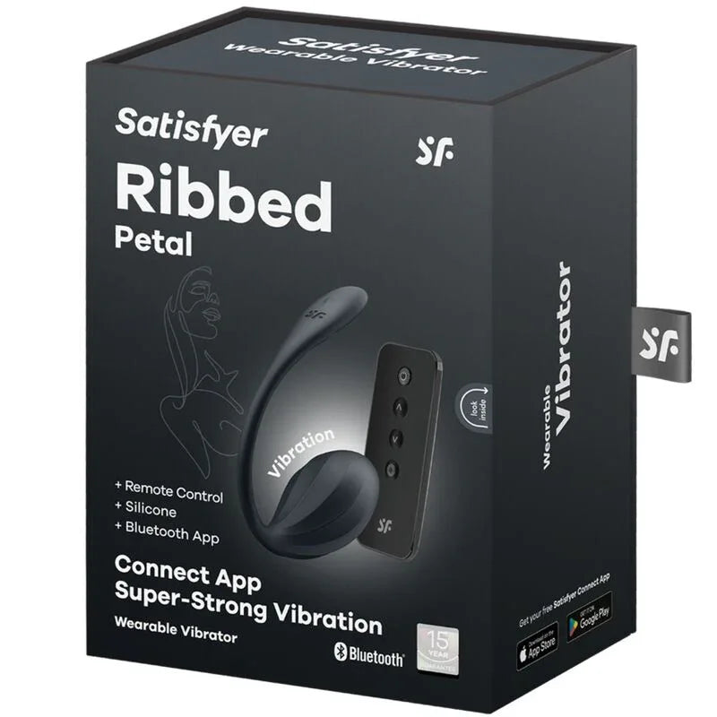 Satisfyer – Ribbed Petal Télécommande de Stimulateur de Point G Noir Application Gratuite