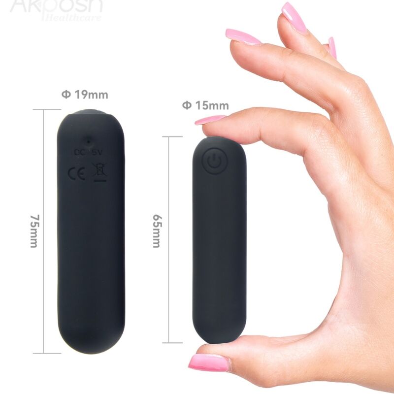 ARMONY - SPLASH HEHE VIBRADOR BALA DE SILICONA 10 VIBRACIONES 65 X 15 CM NEGRO