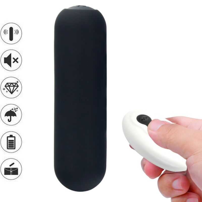 ARMONY - SPLASH JOIE REMOTE CONTROL SILICONE BULLET VIBRATOR 10 VIBRATIONS 75 X 19 CM BLACK