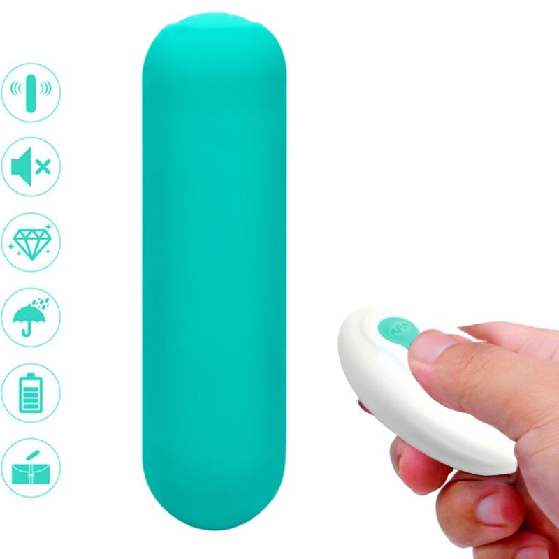 ARMONY - SPLASH JOIE REMOTE CONTROL SILICONE BULLET VIBRATOR 10 VIBRATIONS 75 X 19 CM GREEN