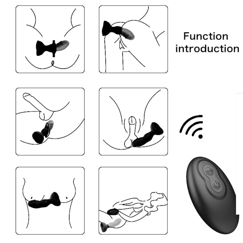 ARMONY - EXTREME A BLOOM VIBRADOR ROSA Y PLUG ANAL CON CONTROL REMOTO NEGRO