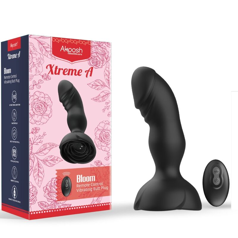 ARMONY - EXTREME A BLOOM VIBRATEUR ROSE ET PLUG ANAL TÉLÉLÉCOMMANDE NOIR