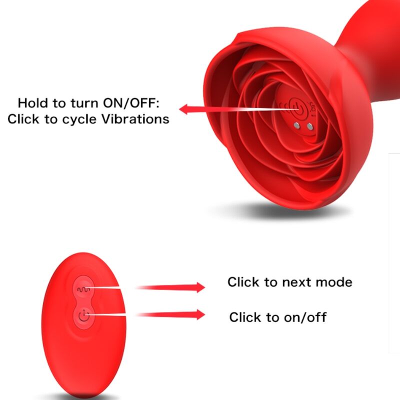 ARMONY - EXTREME A BLOOM VIBRADOR ROSA Y PLUG ANAL CON CONTROL REMOTO ROJO