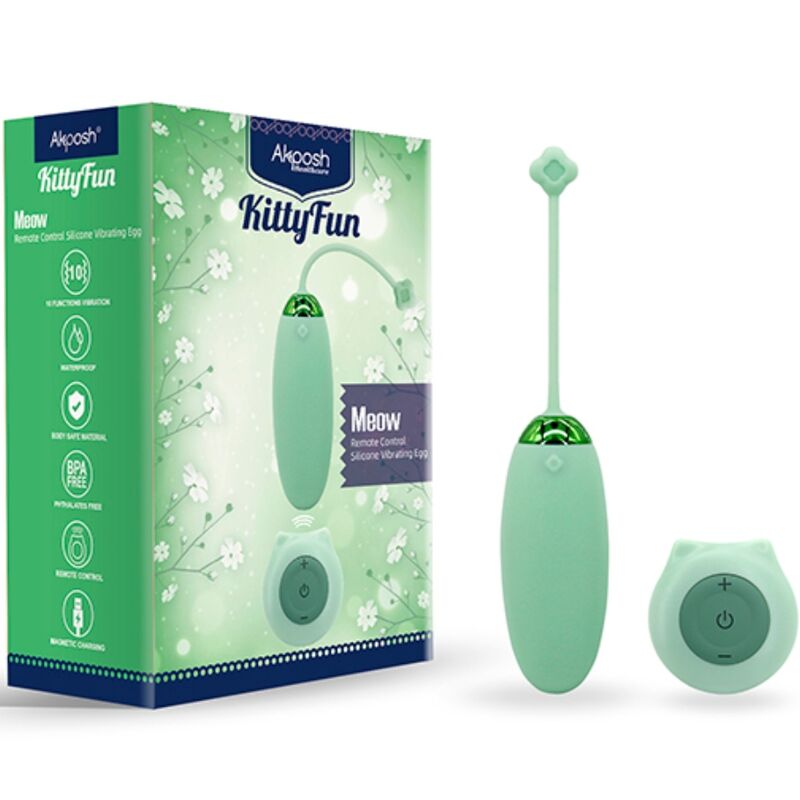 ARMONY - KITTY FUN EGG VIBRATEUR TÉLÉLÉCOMMANDE 10 VIBRATIONS VERT