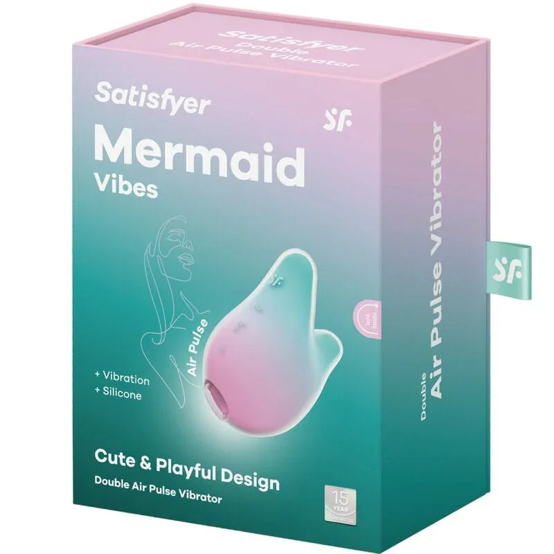 Boîte du Satisfyer Mermaid Vibes menthe et rose