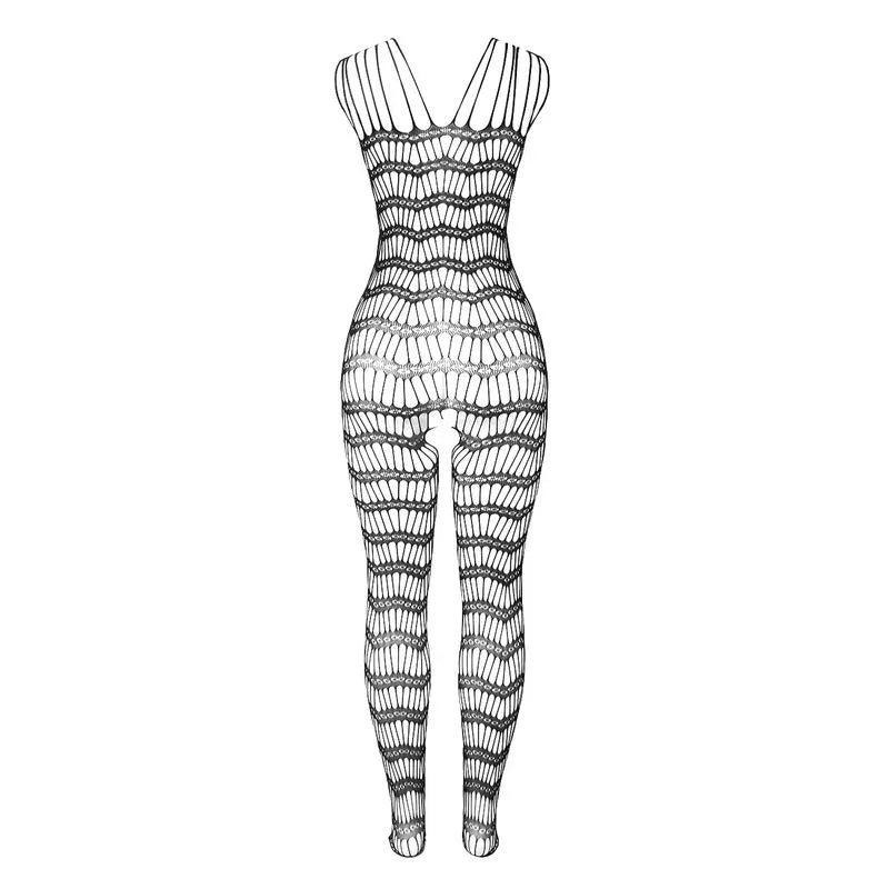 Subblime – 951696 Bodystocking Résille Ouvert avec Bretelles sur les Épaules Noir taille Unique