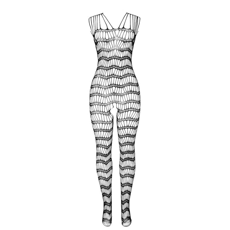 SUBBLIME - 951696 BODYSTOCKING DE RED ABIERTO CON TIRANTES NEGRO TALLA ÚNICA