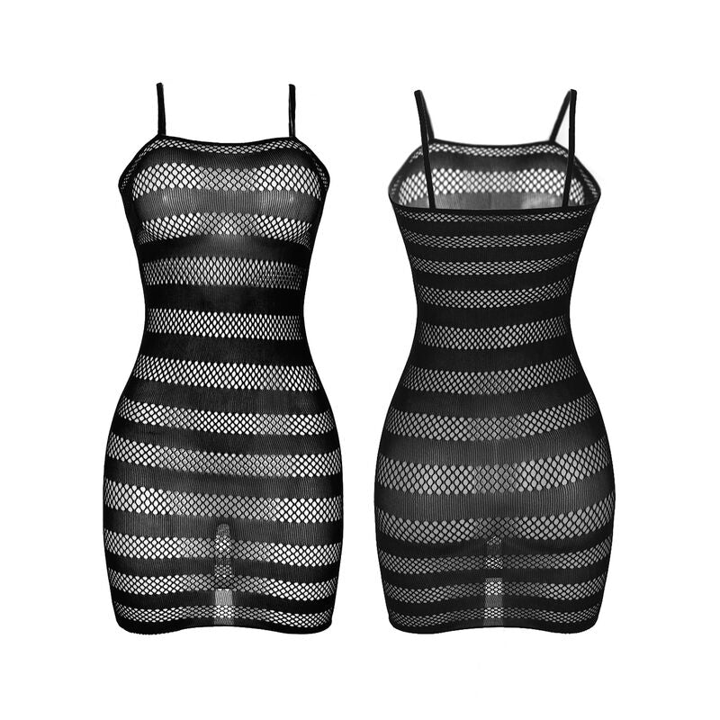 SUBBLIME - 951733 VESTIDO DE MALLA DE RAYAS NEGRAS TALLA ÚNICA