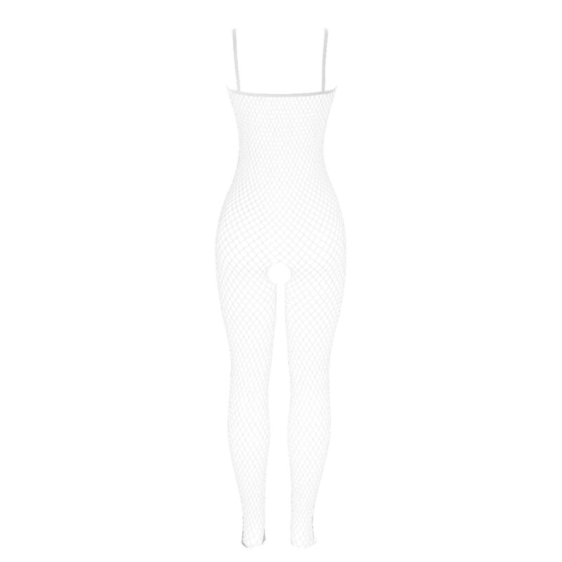 SUBBLIME - 951740 BODYSTOCKING DE RED BLANCO CON ENTREPIERNA Y LAZOS TALLA ÚNICA