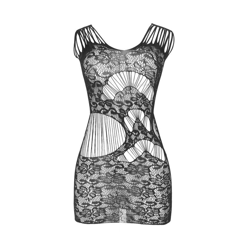SUBBLIME - 951771 VESTIDO LARGO CON ESPALDA ABIERTA Y MALLA NEGRA TALLA ÚNICA