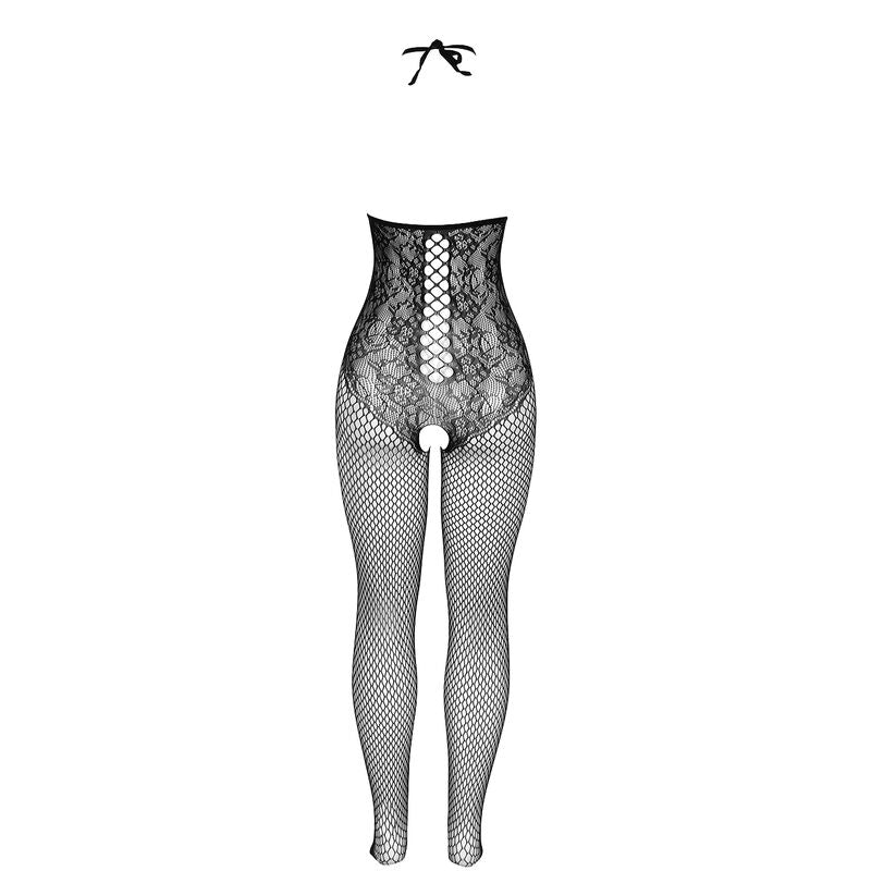 SUBBLIME - 951849 BODYSTOCKING DE MALLA ABIERTA CON CUELLO HALTER NEGRO TALLA ÚNICA