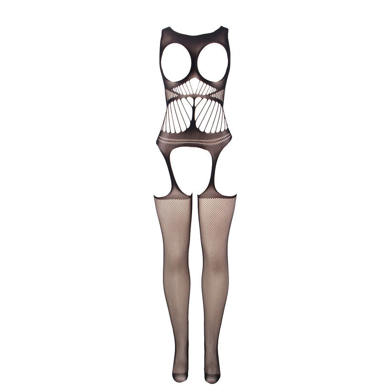 SUBBLIME - 951900 BODYSTOCKING DE RED SIN PELO CON COPA Y HOMBROS ABIERTOS NEGRO TALLA ÚNICA