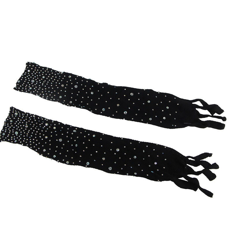 SUBBLIME - 952174 BODYSTOCK DE RED CON GUANTES Y DIAMANTES NEGROS TALLA ÚNICA