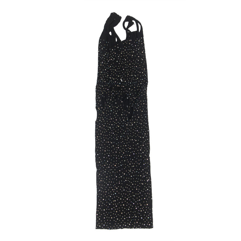 SUBBLIME - 952198 VESTIDO DE RED NEGRO CON DIAMANTES BRILLANTES TALLA ÚNICA