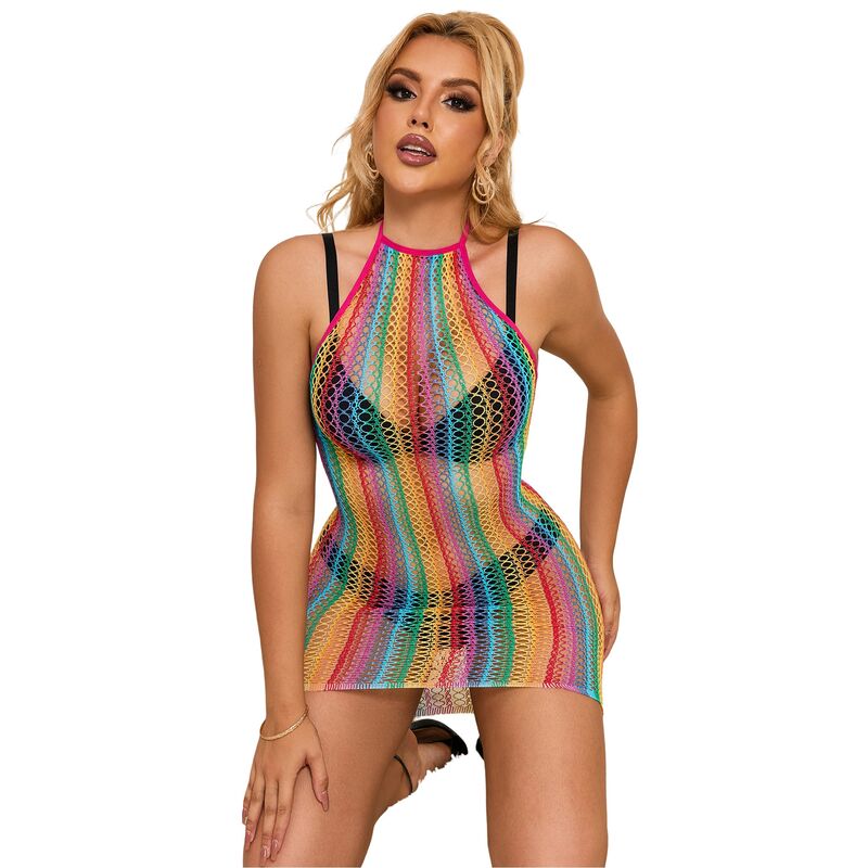 SUBBLIME - 952341 VESTIDO DE MALLA ARCOÍRIS TALLA ÚNICA