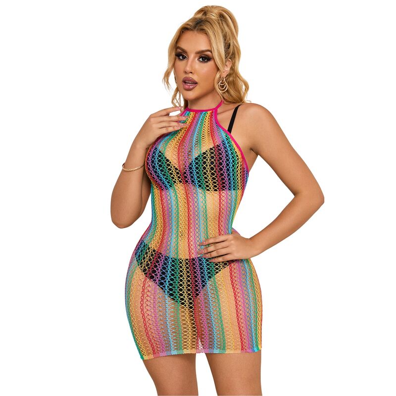 SUBBLIME - 952341 VESTIDO DE MALLA ARCOÍRIS TALLA ÚNICA