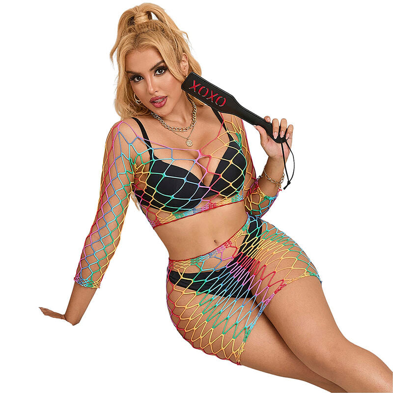 SUBBLIME - 952440 RAINBOW LONG SLEEVE 2-PIECE MESH SET ONE SIZE